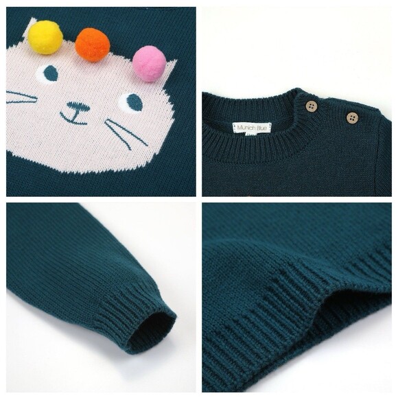 Munich Blue Baby Girl Infant Toddler Child Lot Of 3 Sweater Dresses 18-24 Months - Picture 3 of 16